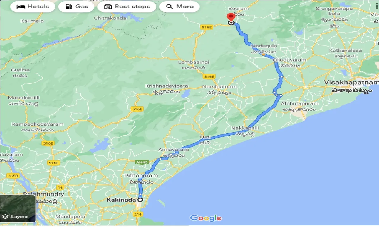 kakinada-to-paderu-one-way
