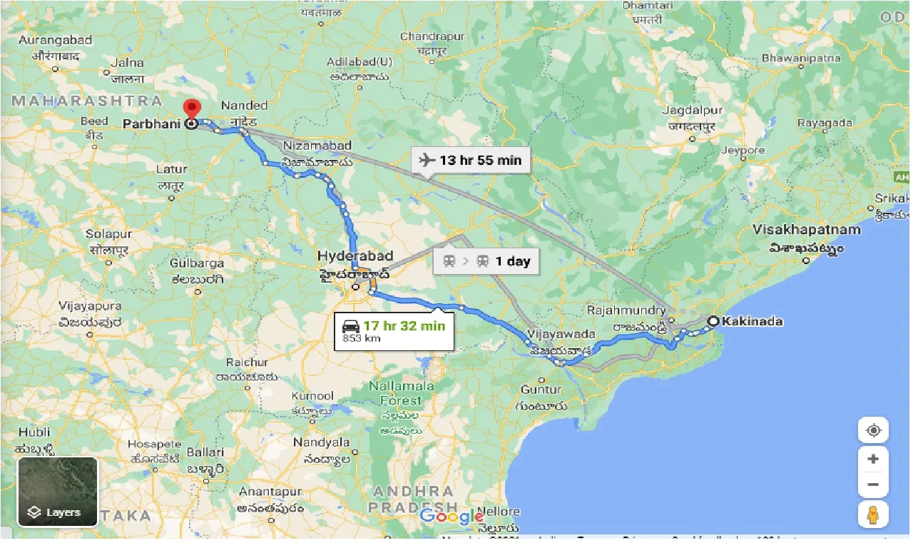 kakinada-to-parbhani-taxi