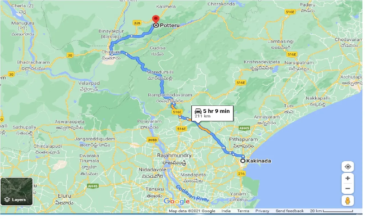 kakinada-to-potteru-one-way