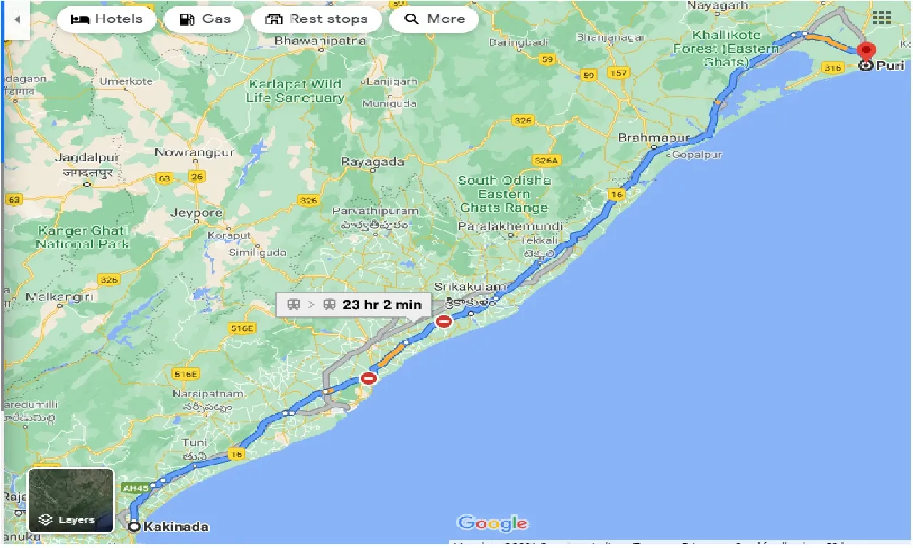 kakinada-to-puri-one-way