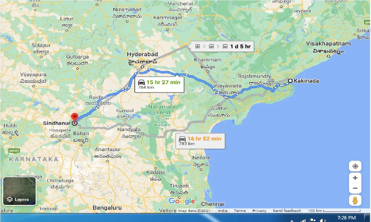 kakinada-to-sindhanur-taxi