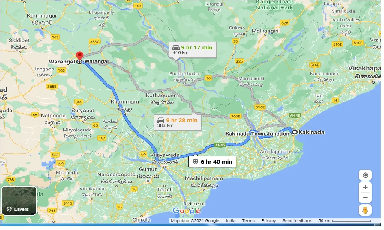 kakinada-to-warangal-one-way