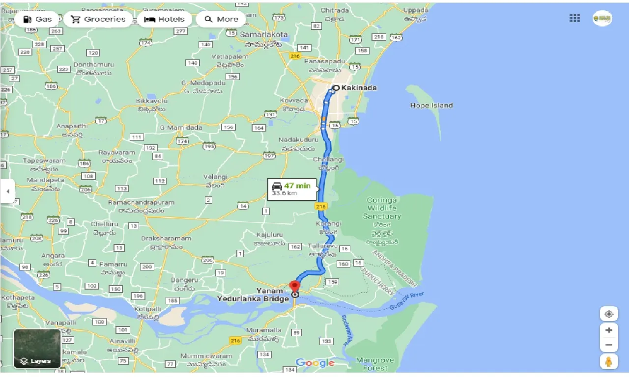 kakinada-to-yanam-bridge-one-way