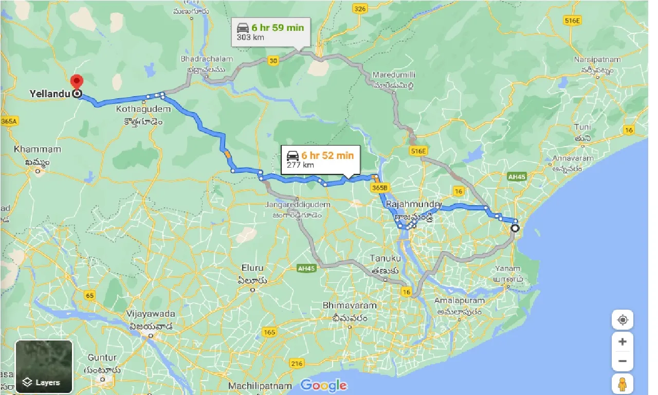 kakinada-to-yellandu-one-way