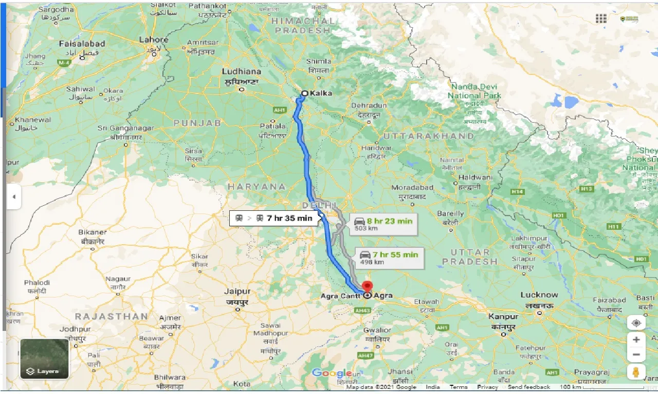 kalka-to-agra-round-trip