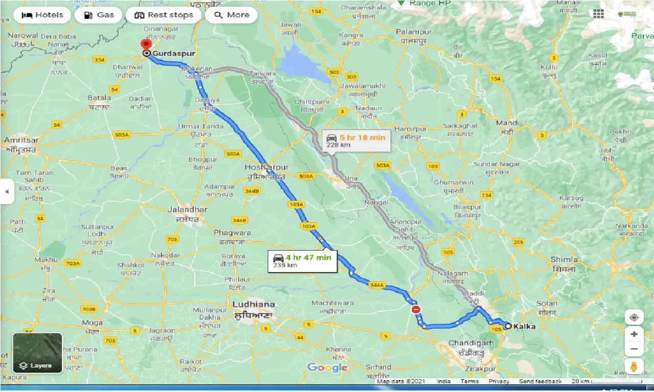 kalka-to-gurdaspur-one-way