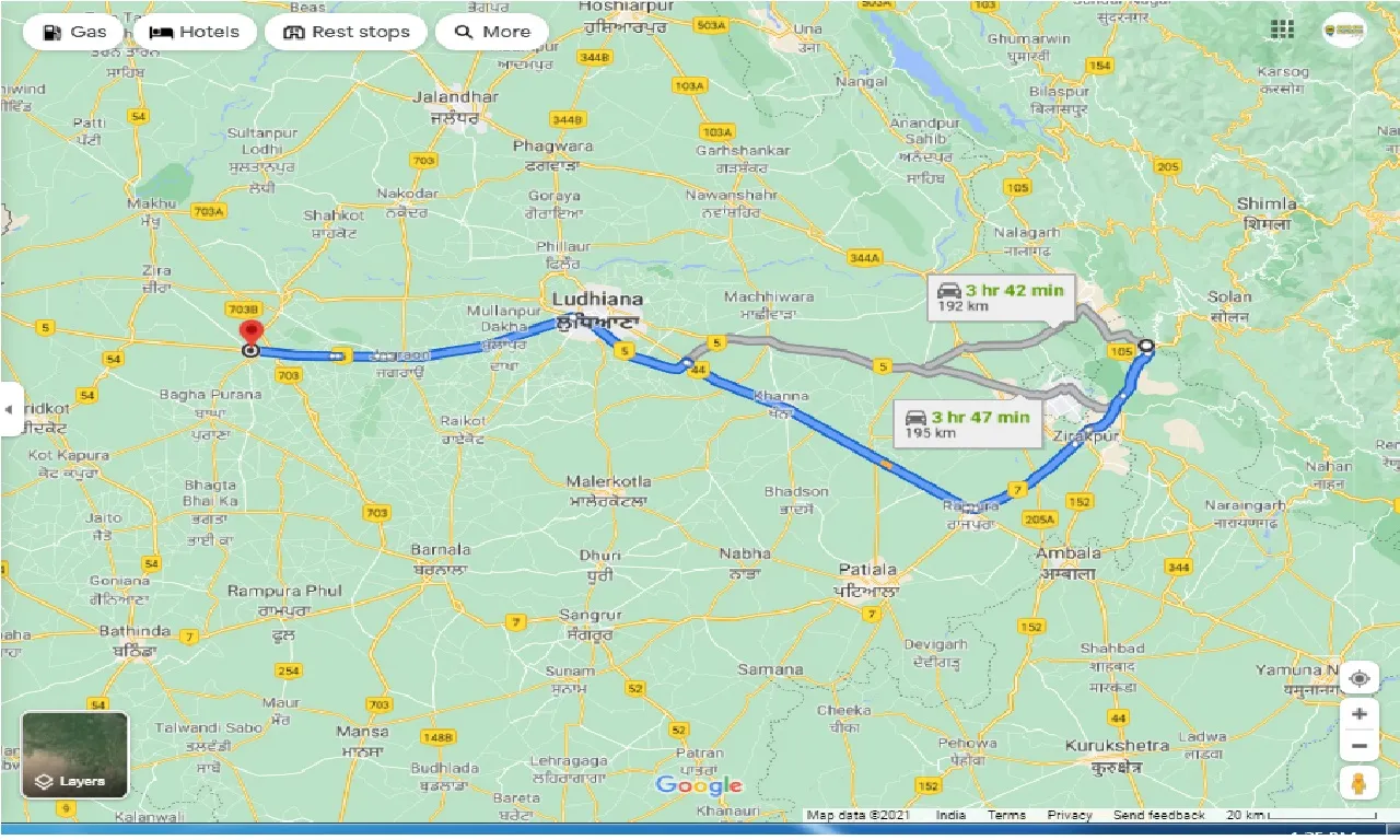 kalka-to-moga-one-way