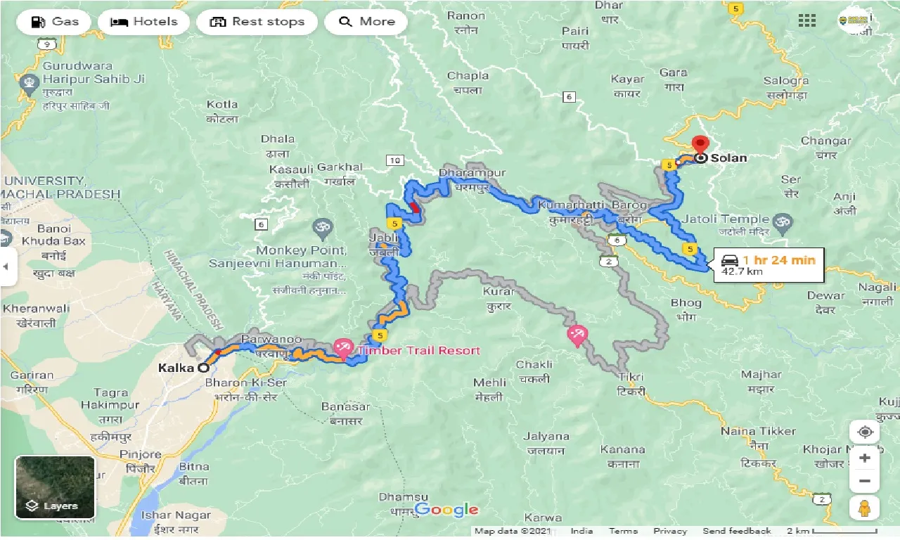 kalka-to-solan-outstation