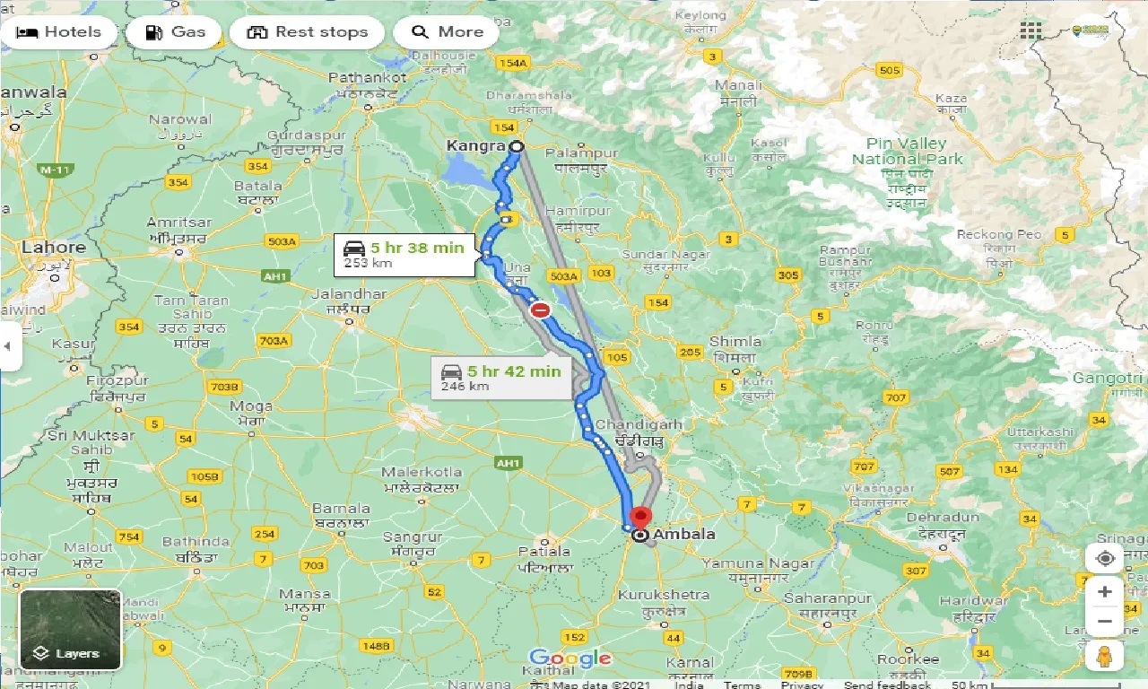 kangra-to-ambala-one-way