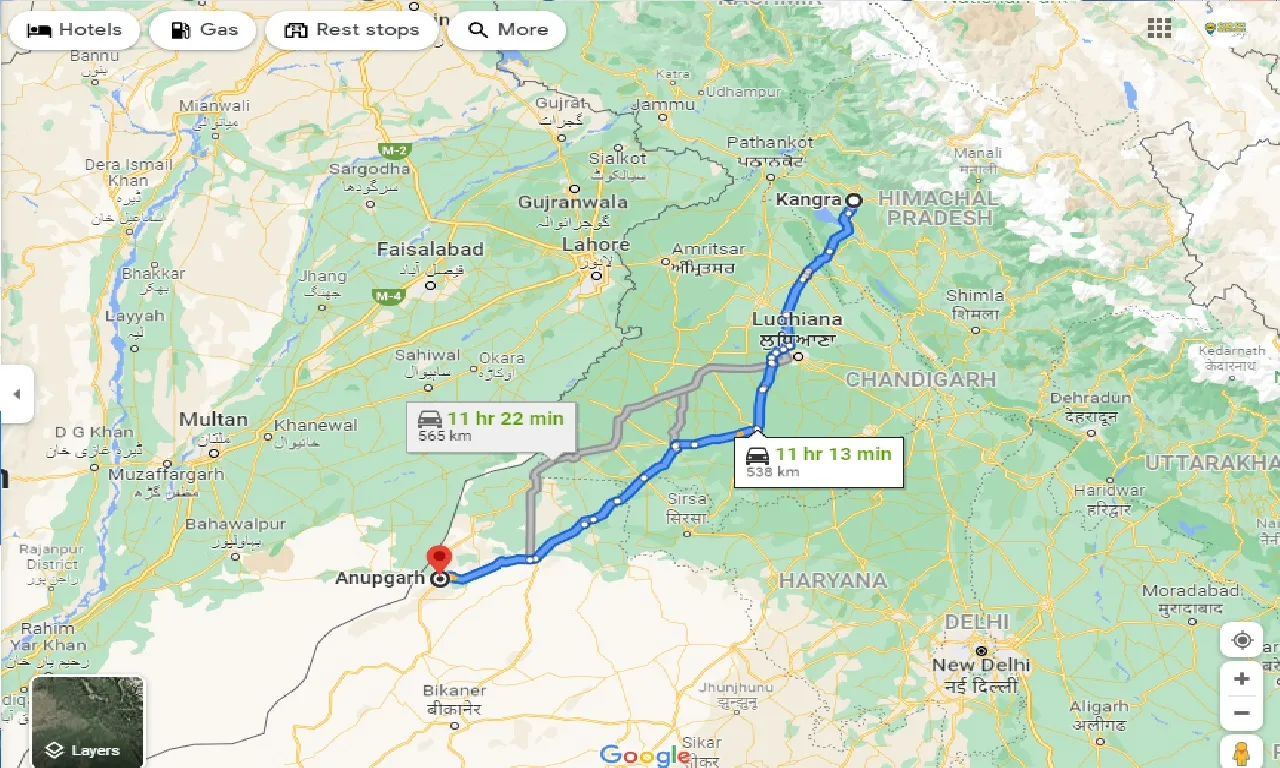 kangra-to-anupgarh-taxi