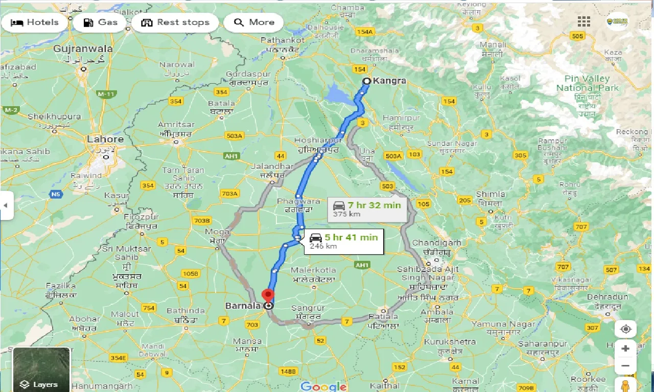 kangra-to-barnala-taxi