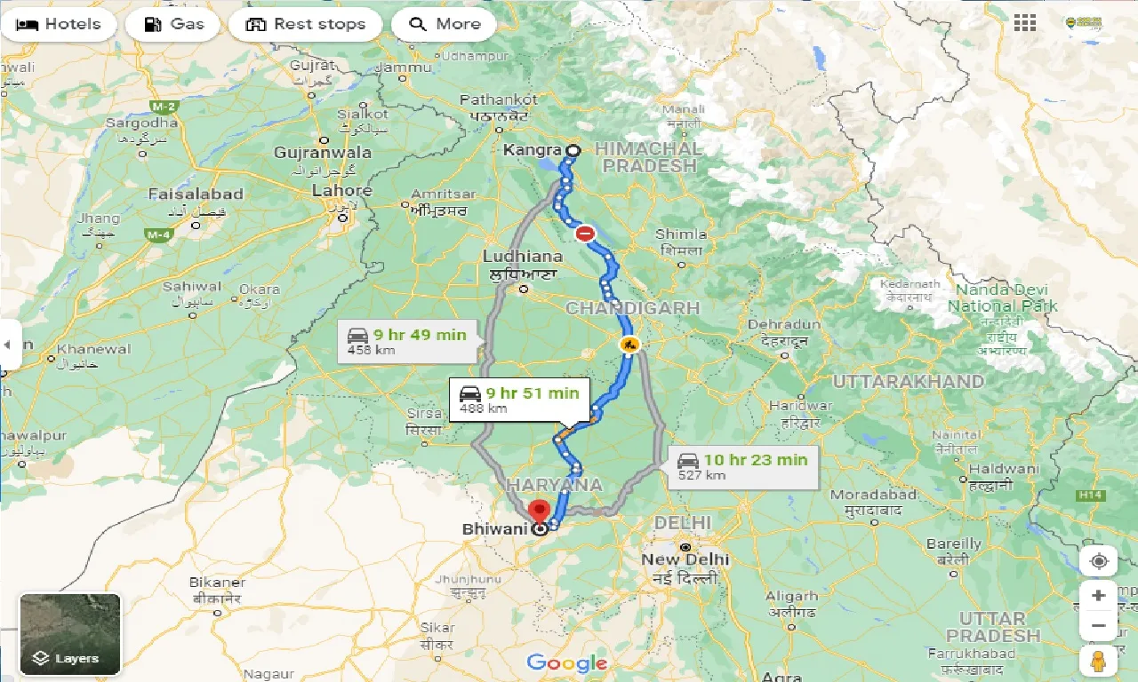 kangra-to-bhiwani-taxi