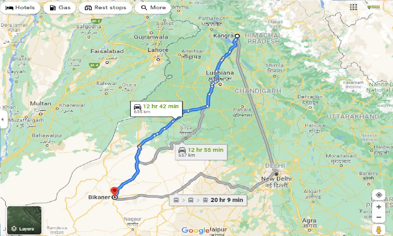 kangra-to-bikaner-taxi