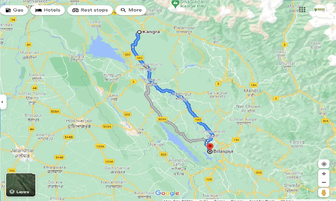 kangra-to-bilaspur-hp-one-way