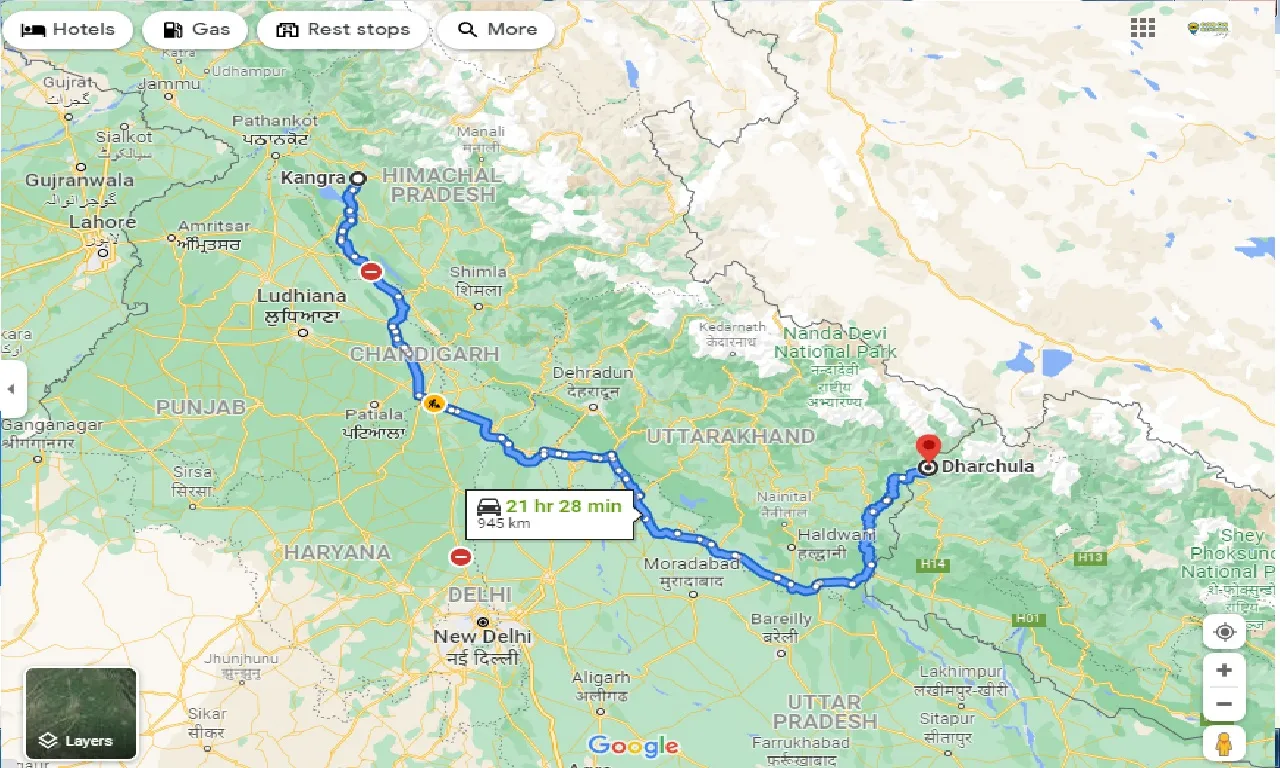 kangra-to-dharchula-taxi