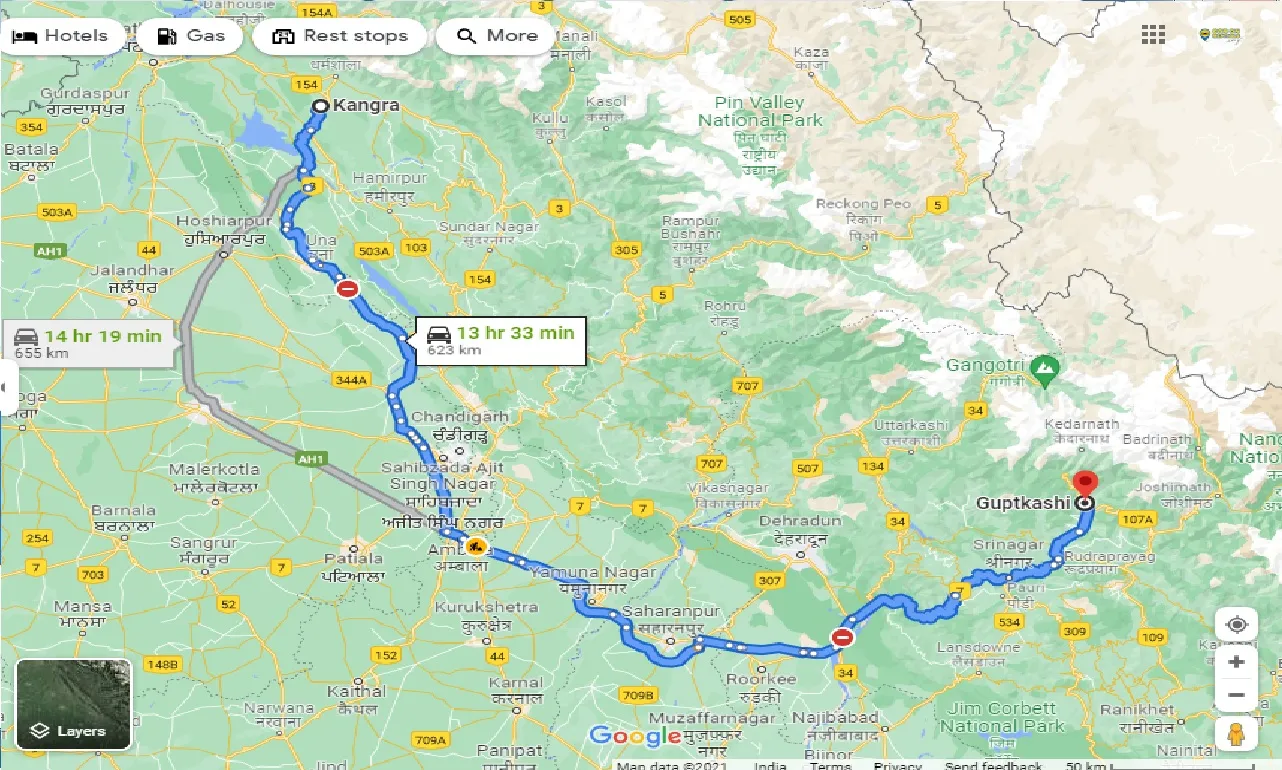 kangra-to-guptkashi-taxi