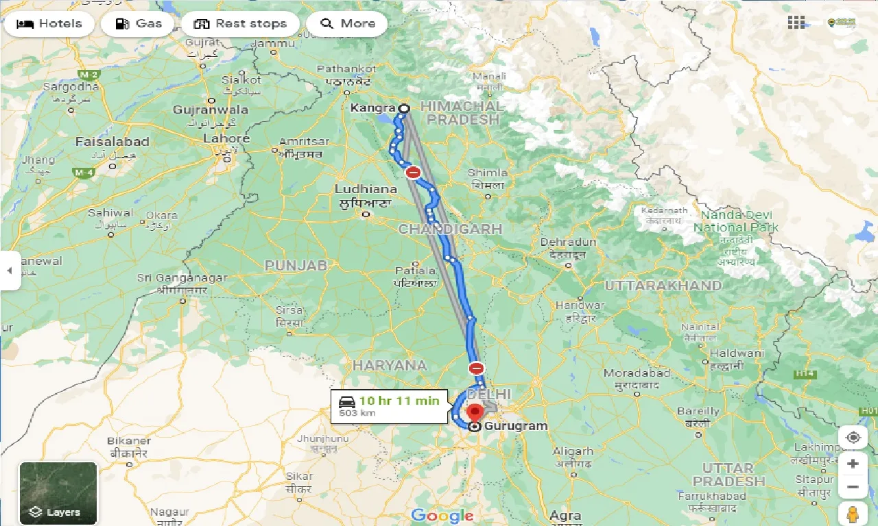 kangra-to-gurugram-taxi