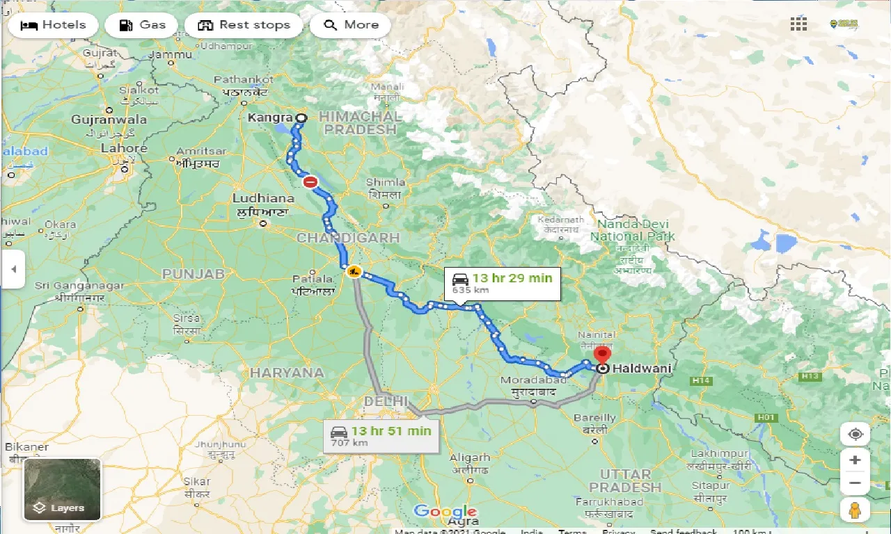 kangra-to-haldwani-taxi