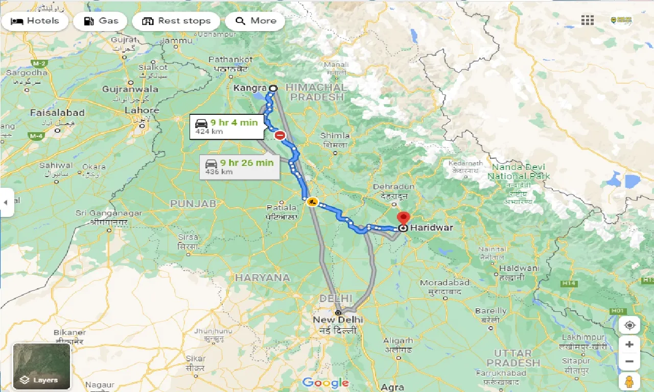 kangra-to-haridwar-one-way