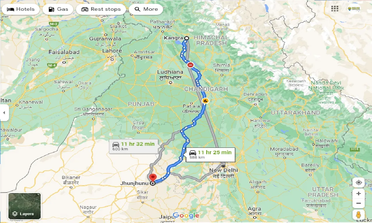 kangra-to-jhunjhunu-one-way