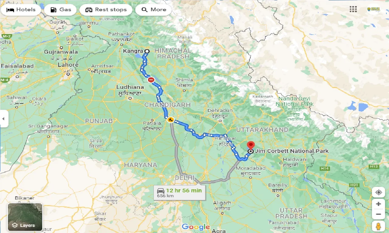 kangra-to-jim-corbett-national-park-one-way