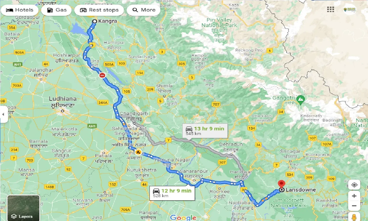 kangra-to-lansdowne-one-way