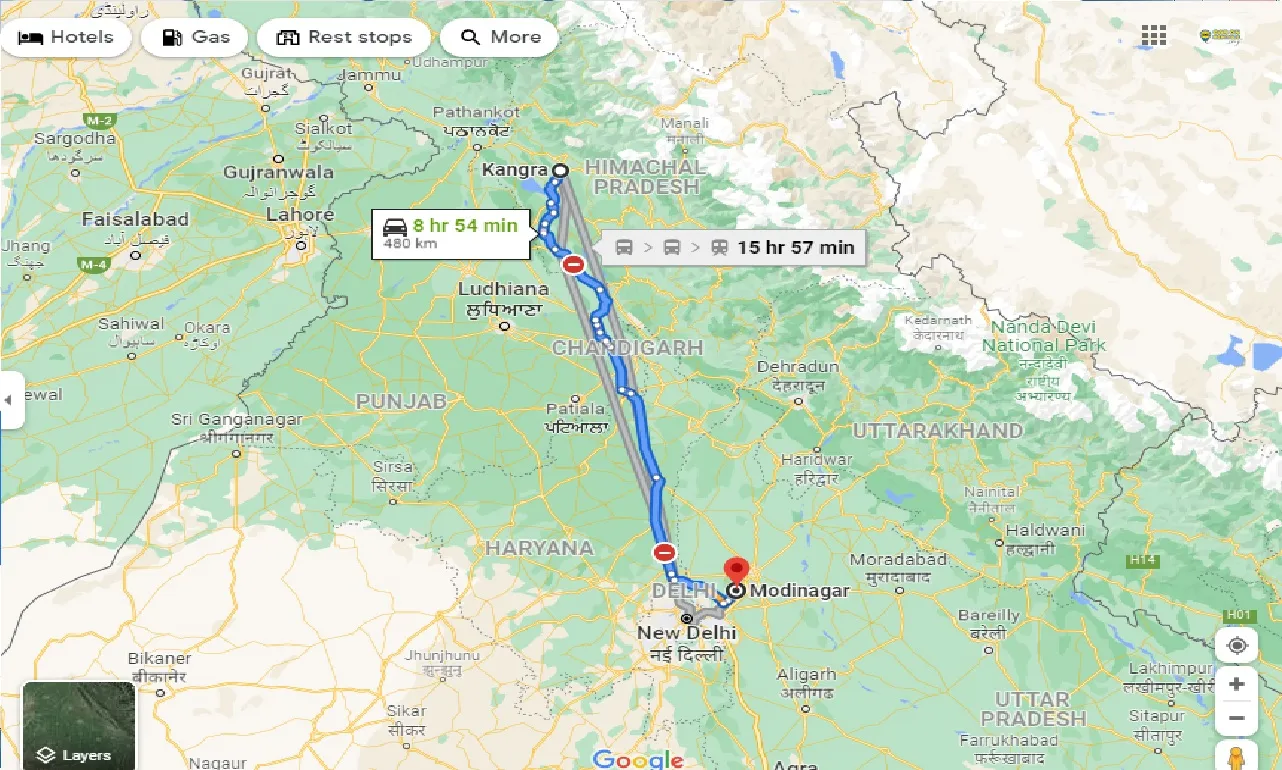 kangra-to-modinagar-taxi