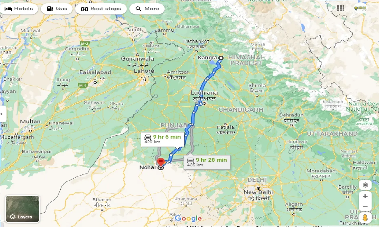 kangra-to-nohar-taxi