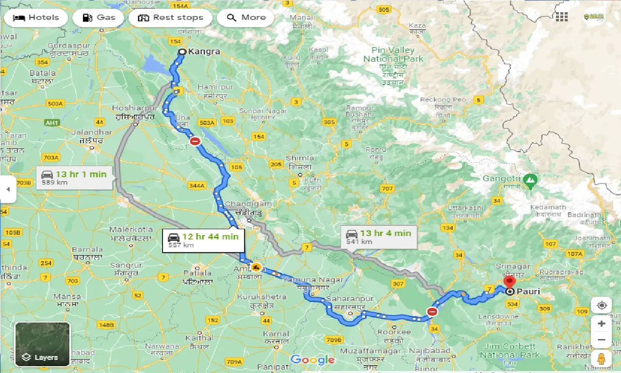 kangra-to-pauri-taxi