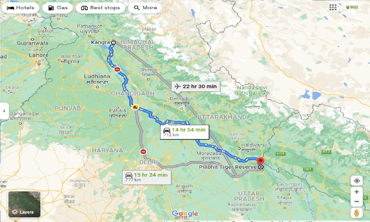 kangra-to-pilibhit-national-park-taxi