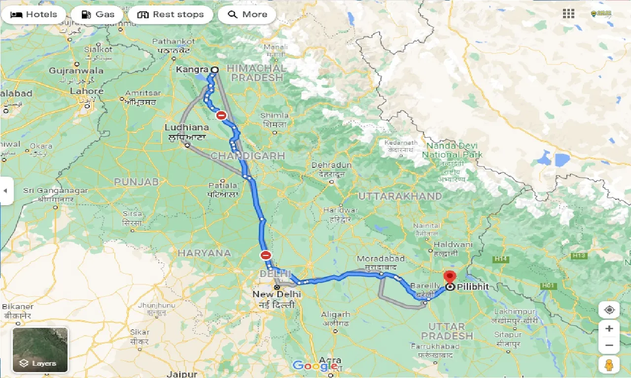 kangra-to-pilibhit-taxi