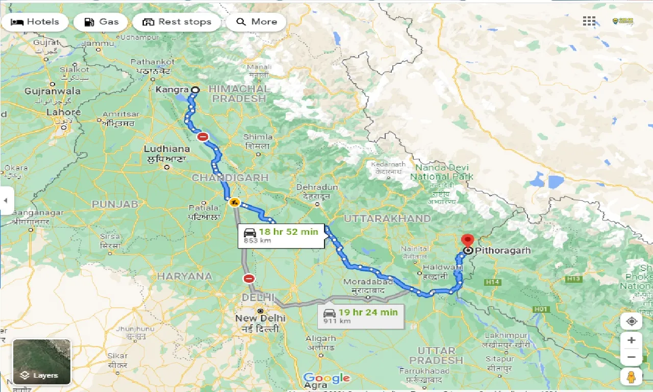 kangra-to-pithoragarh-taxi