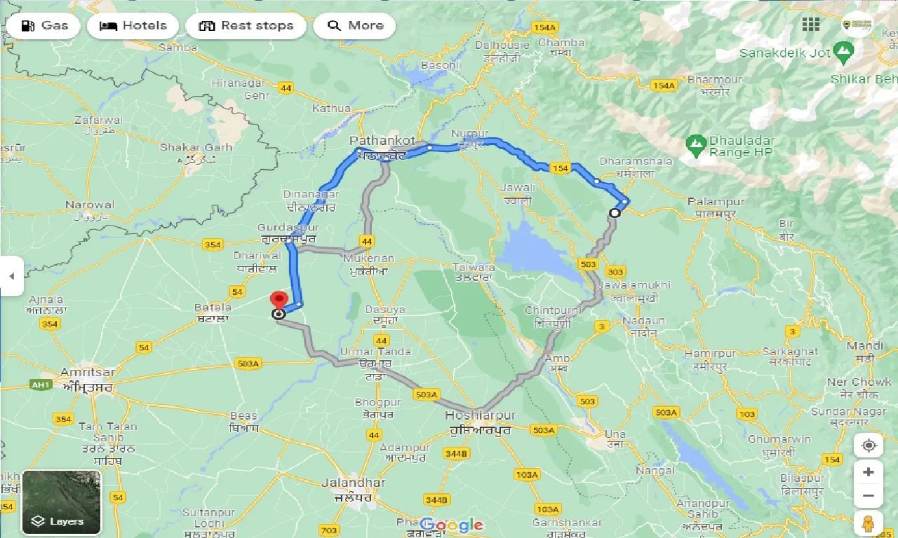 kangra-to-qadian-one-way
