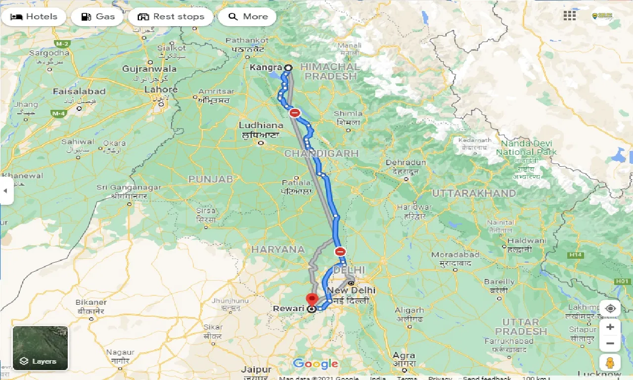 kangra-to-rewari-taxi