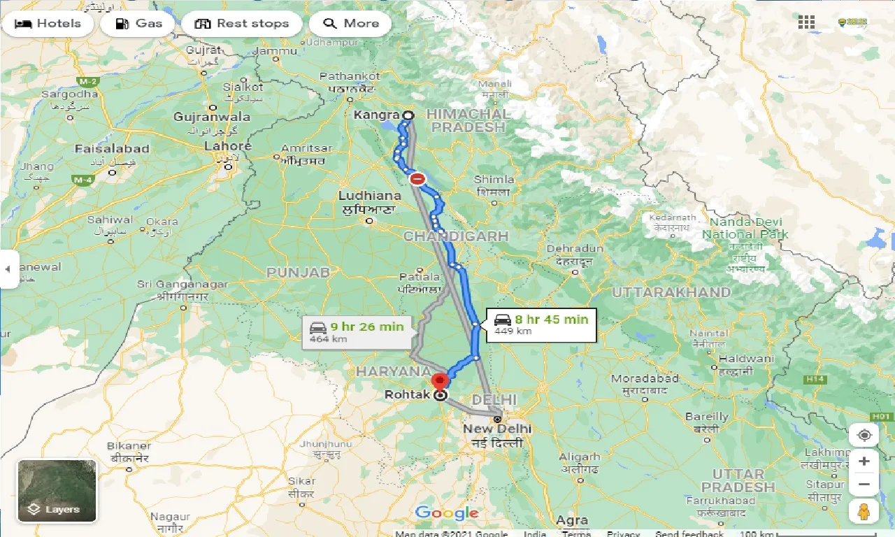 kangra-to-rohtak-taxi