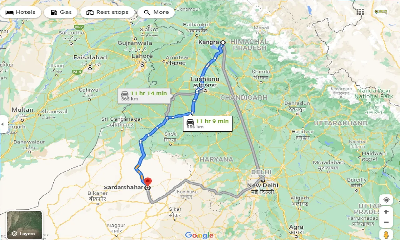 kangra-to-sardarshahar-taxi