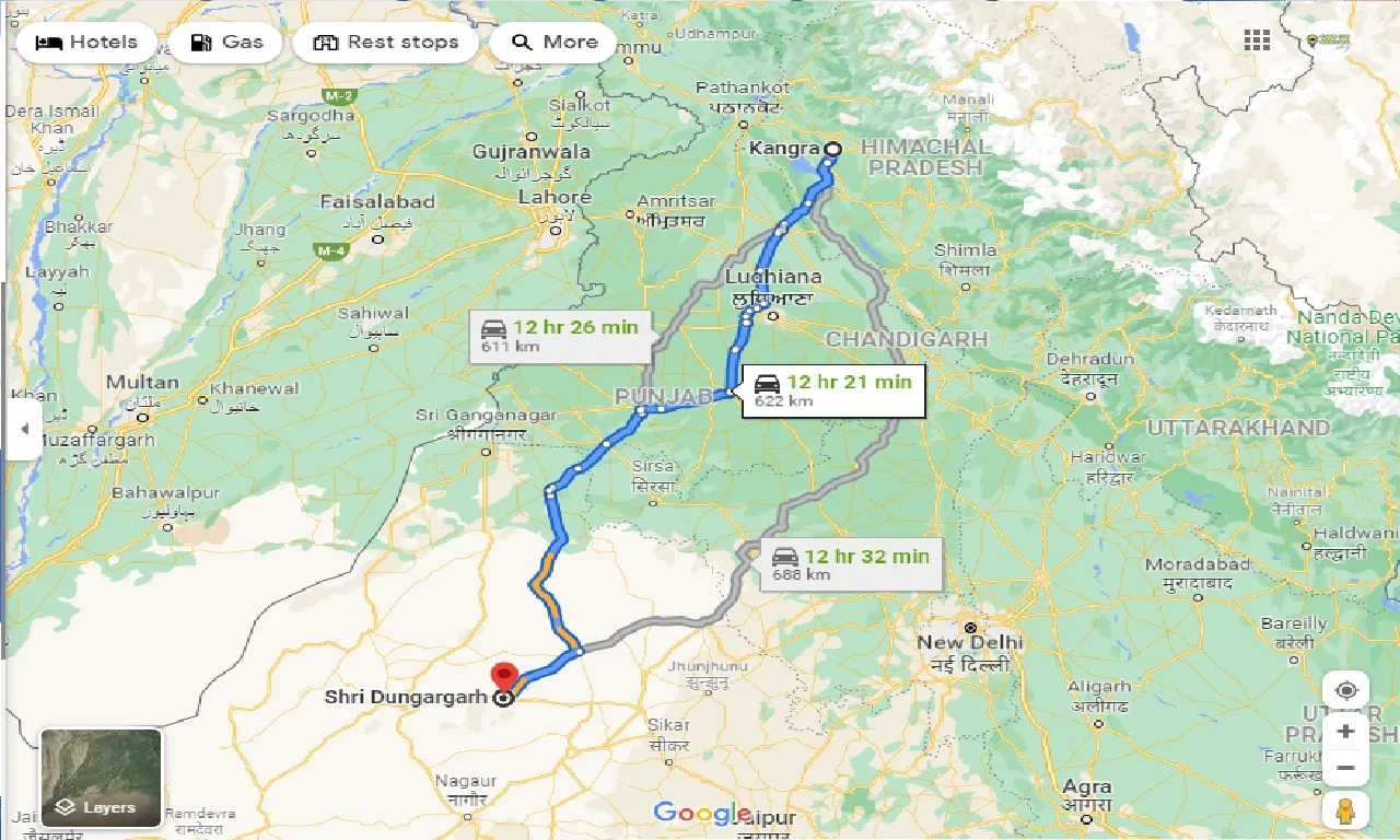 kangra-to-shri-dungargarh-one-way