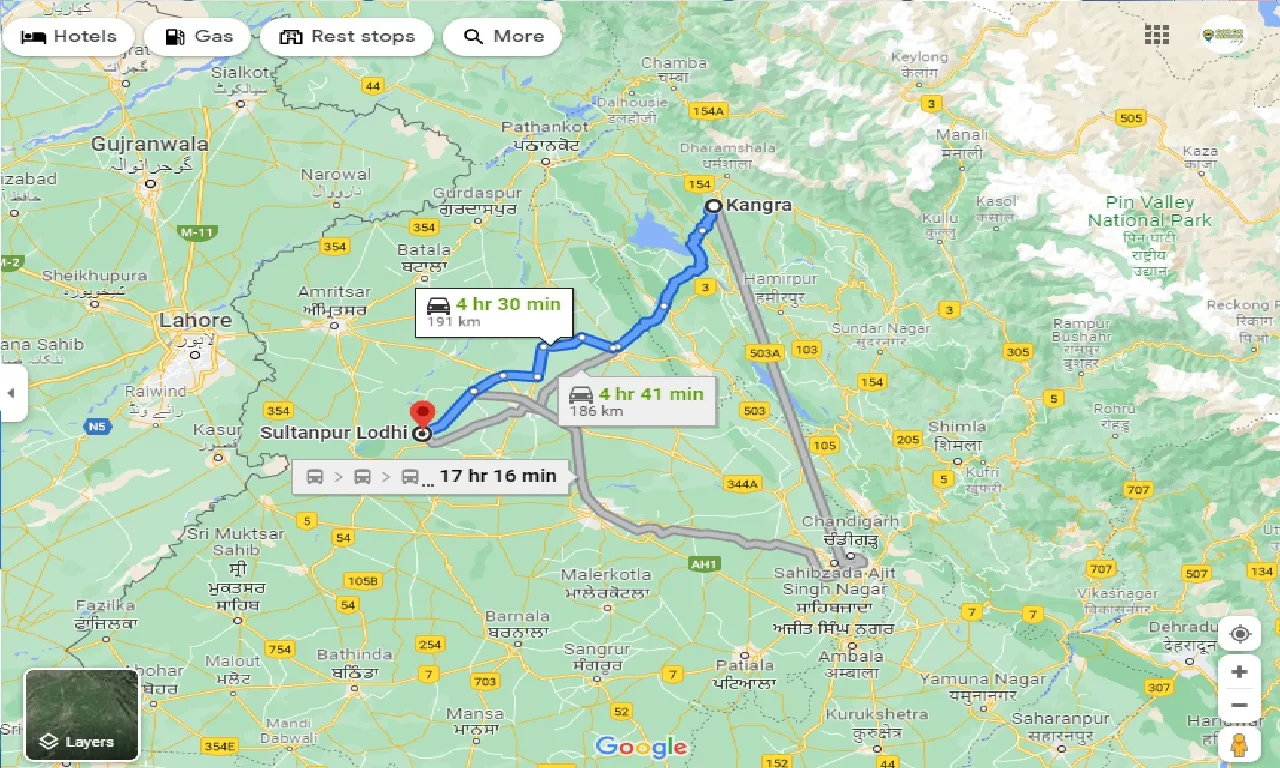 kangra-to-sultanpur-lodhi-one-way