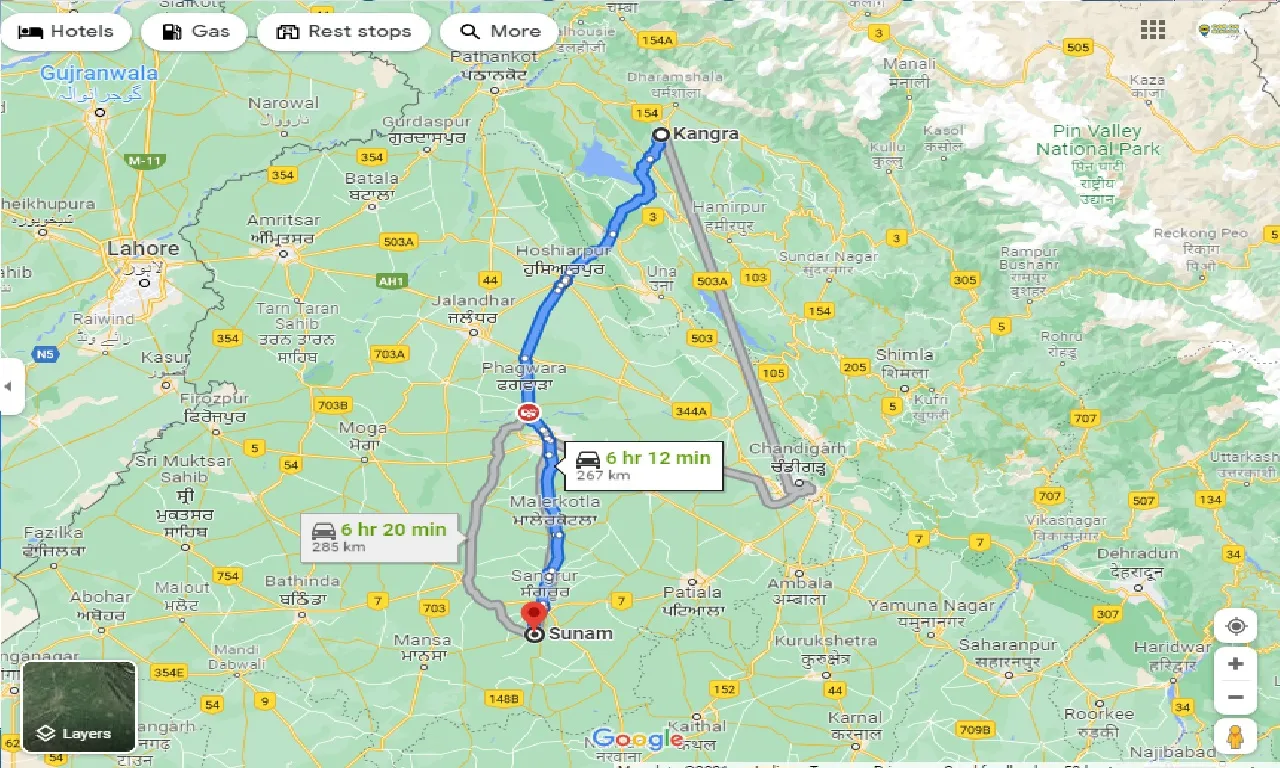 kangra-to-sunam-taxi