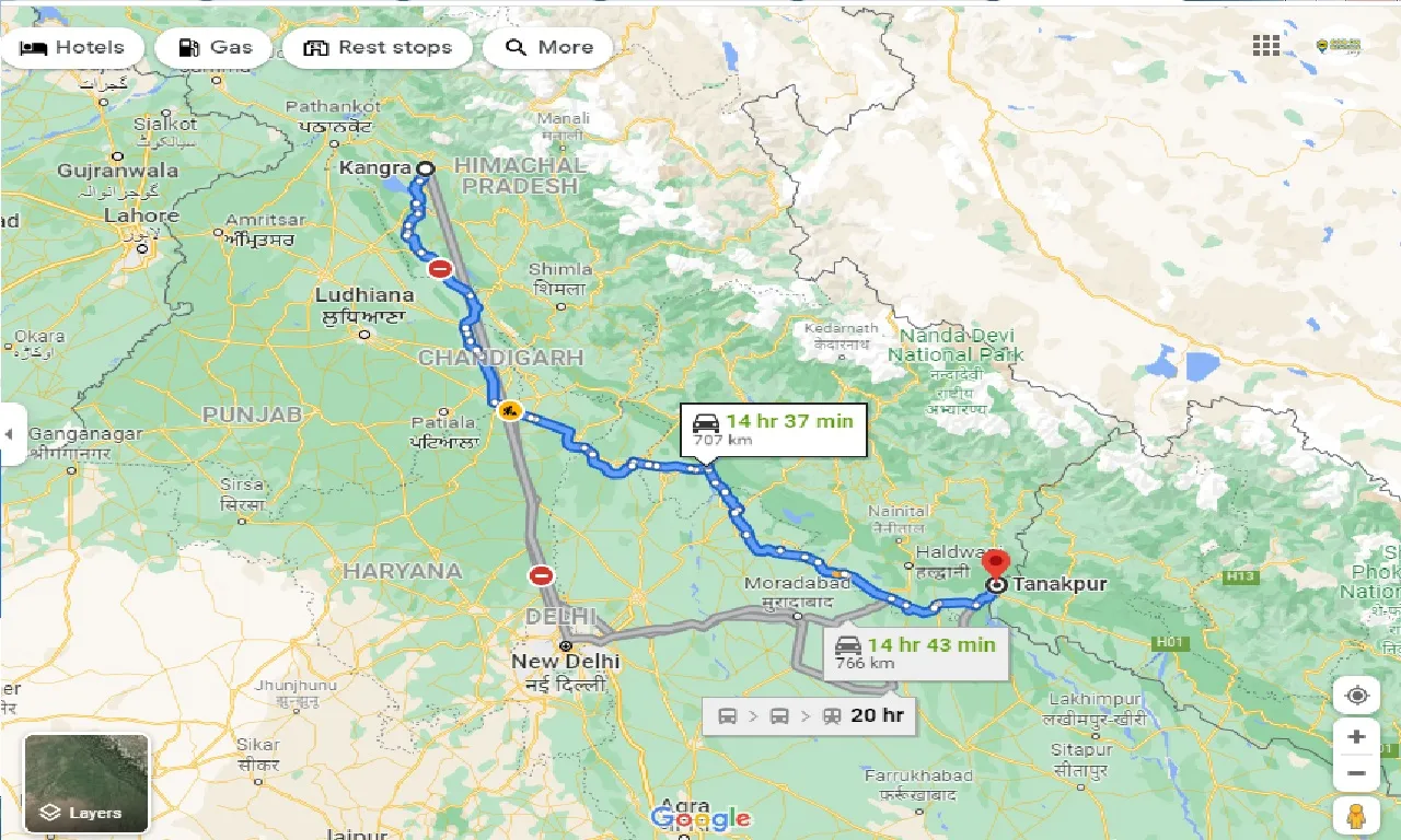 kangra-to-tanakpur-taxi