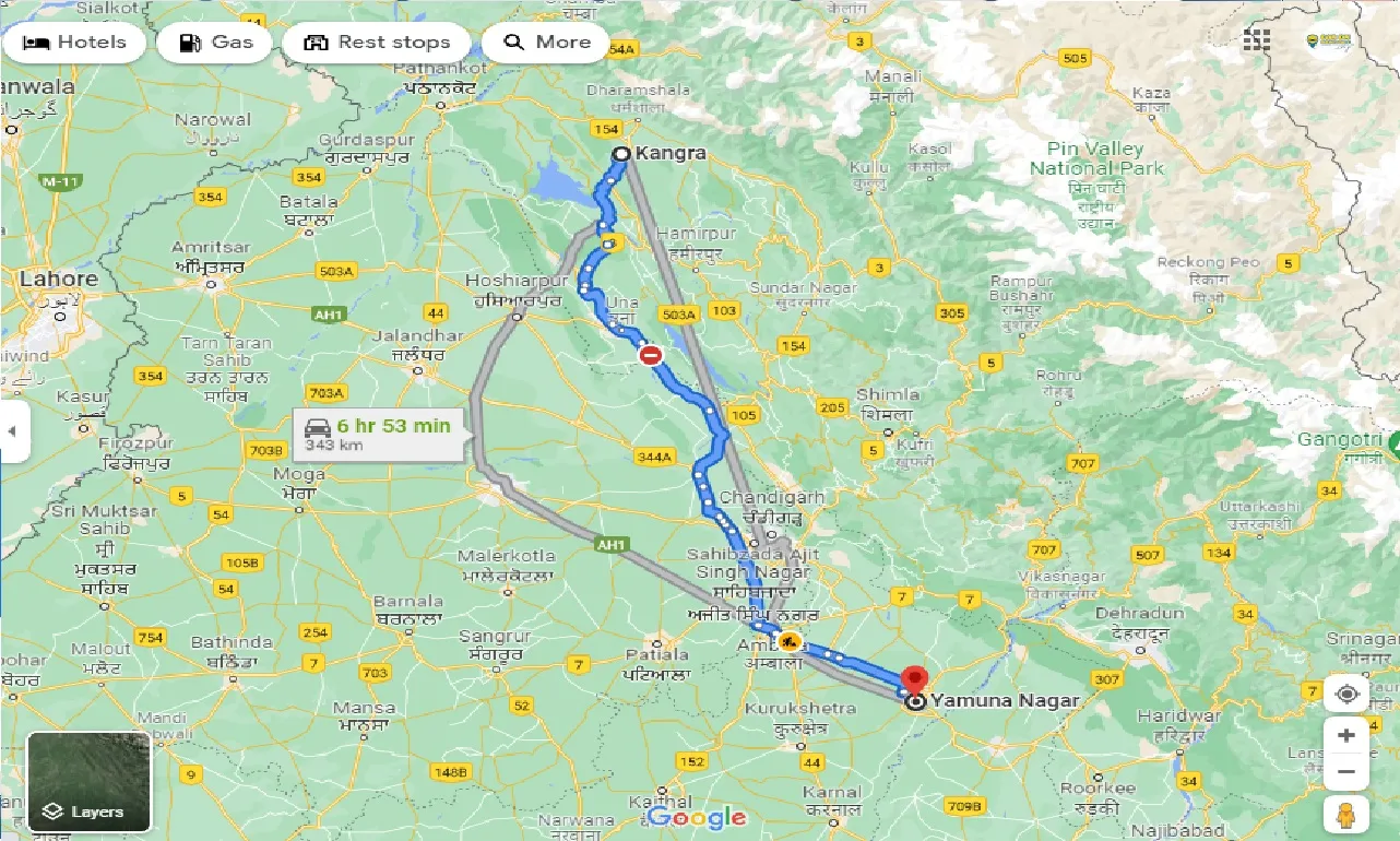 kangra-to-yamuna-nagar-taxi