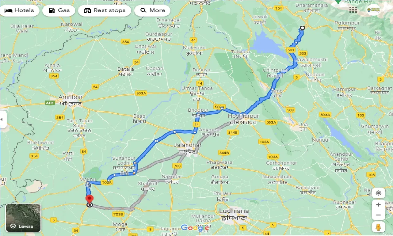 kangra-to-zira-taxi