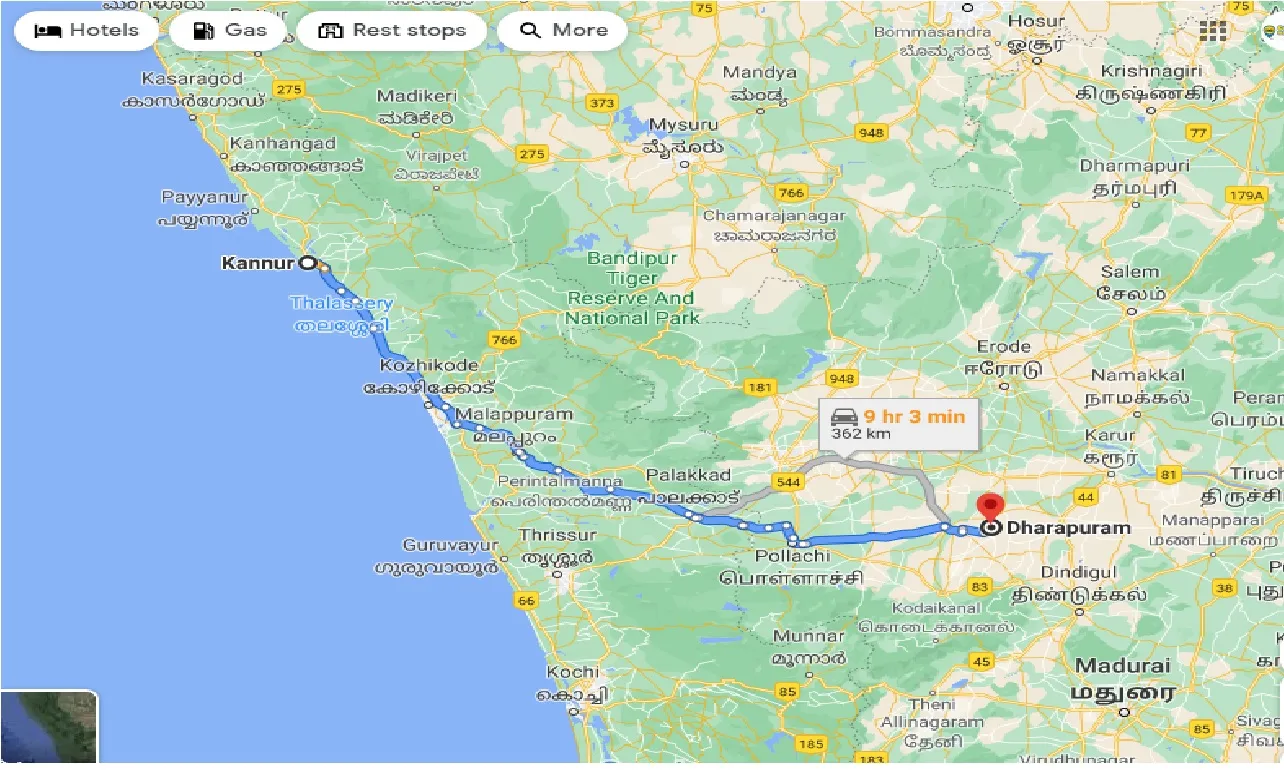 kannur-to-dharapuram-taxi