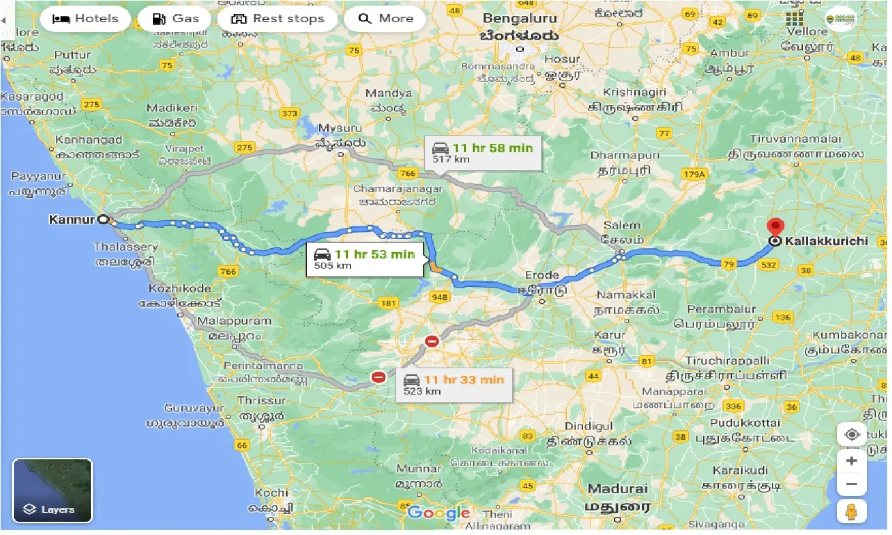 kannur-to-kallakkurichi-one-way