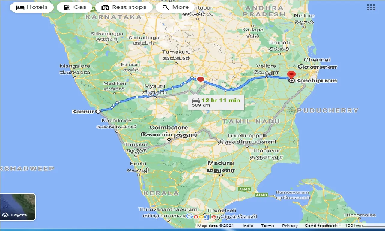 kannur-to-kanchipuram-taxi