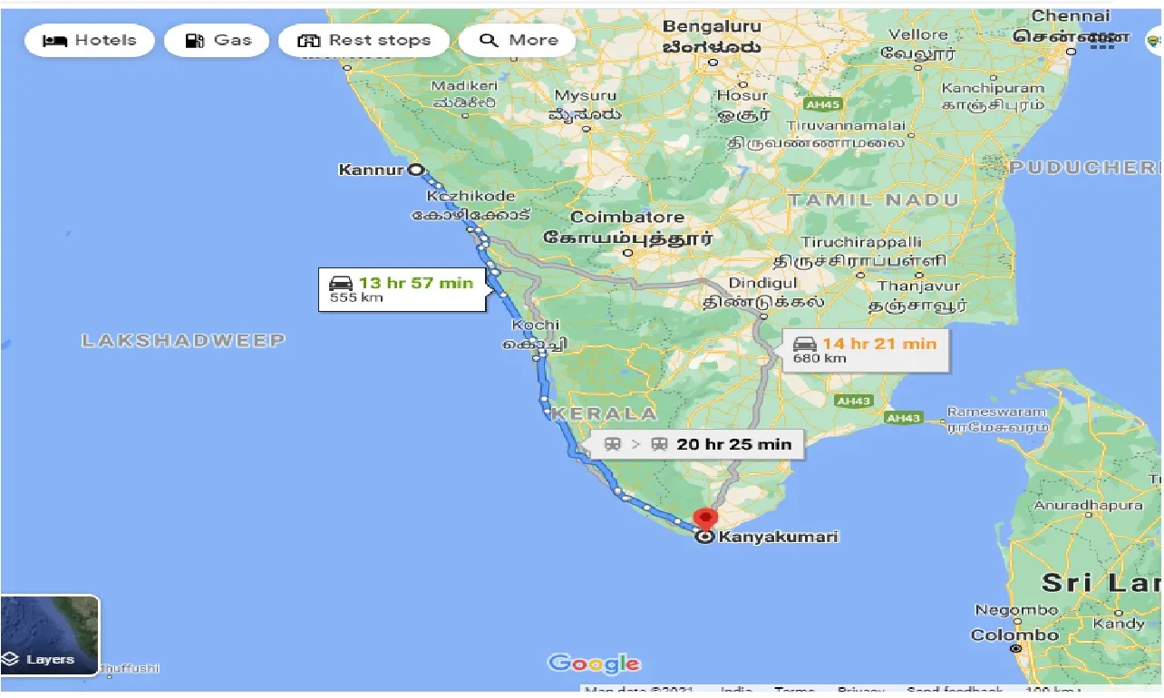 kannur-to-kanyakumari-taxi