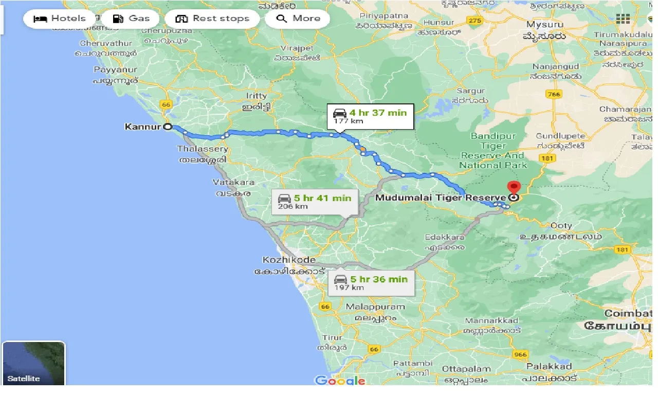 kannur-to-mudumalai-tiger-reserve-taxi