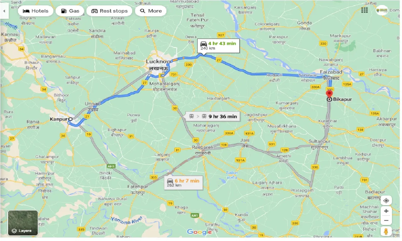 kanpur-to-bikapur-one-way