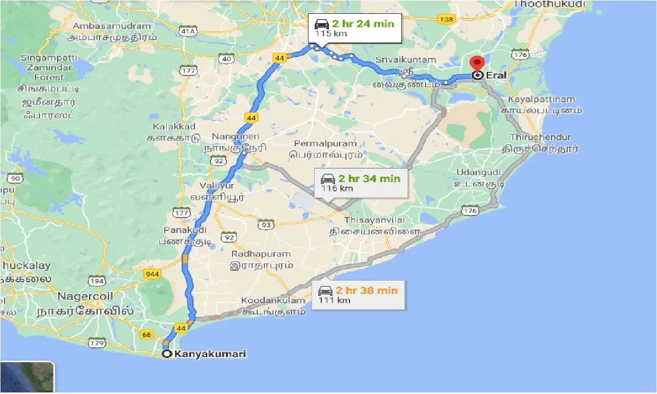 kanyakumari-to-eral-one-way
