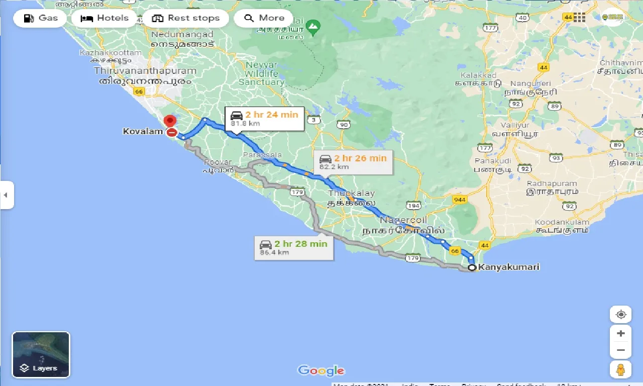 kanyakumari-to-kovalam-one-way